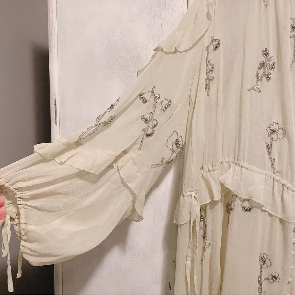 ASOS Mint Green Elegant Ruffle Dress Size 12. - Picture 4 of 9